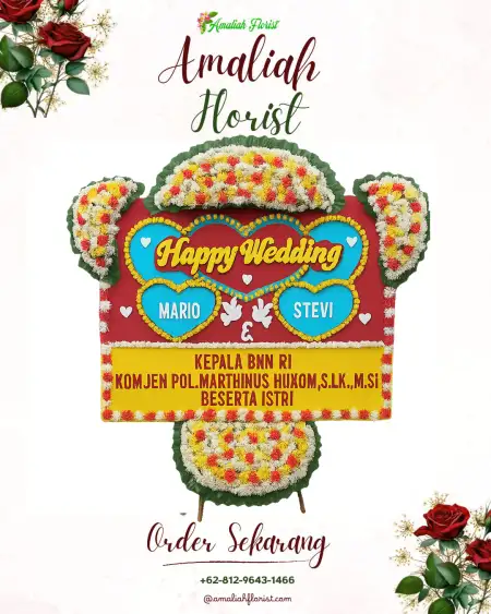 Papan Bunga Pernikahan Jambon